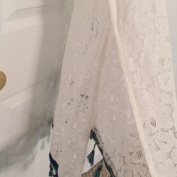 Lace Appliqué Tassels Kimono Coverup - Picture 7 of 8